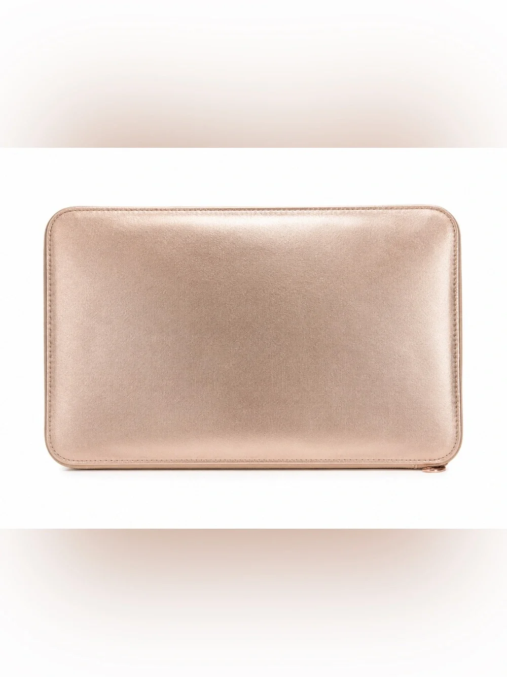 NWOT Lancôme Rose Gold Metallic Train Case Makeup & Travel Bag